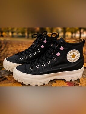 Converse Chuck Taylor All Star Lugged Platform Leather Boots Black Women’s 7